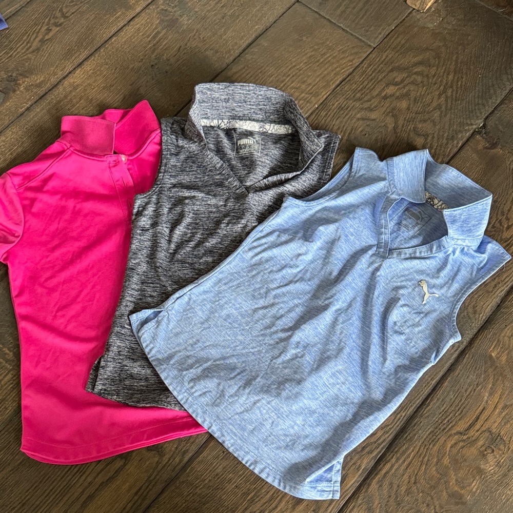 SET of 3 girls, small golf shirts - Nike and puma